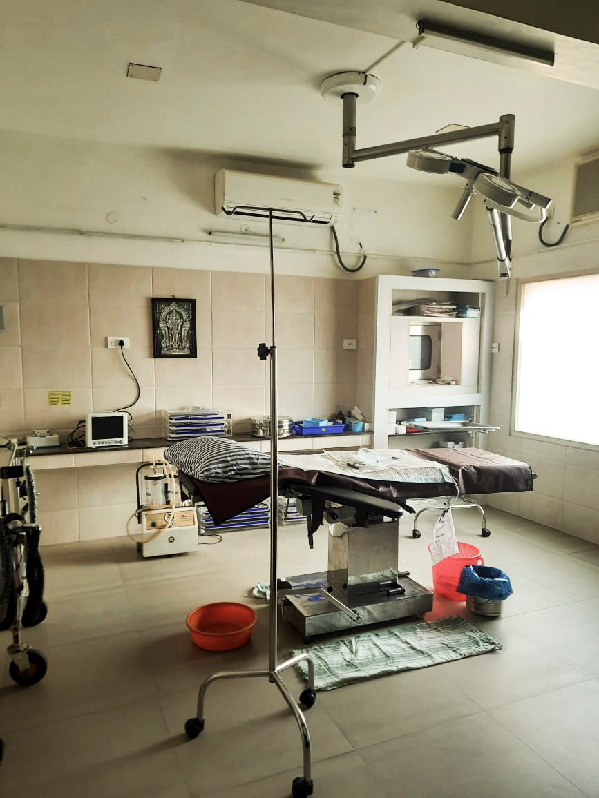 Operation theatre interior at Dhanya Hospitals